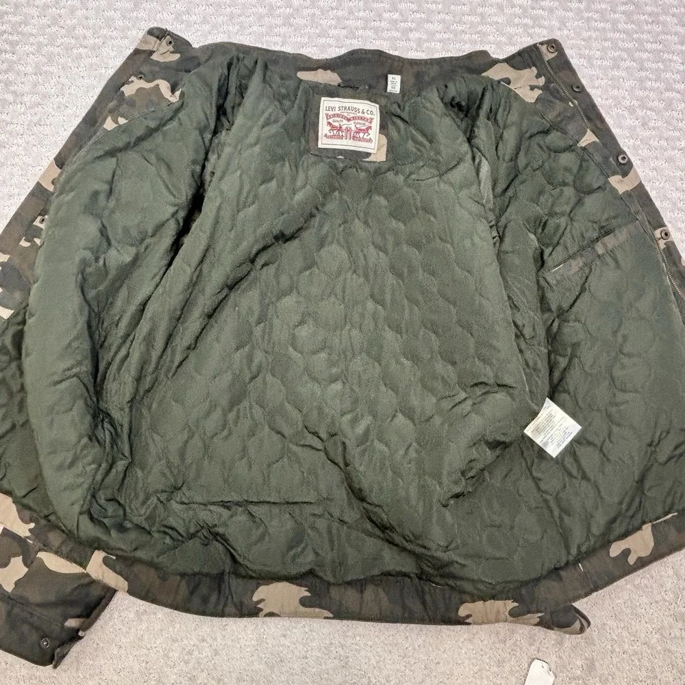 Levi's Military Field Jacket Men's XL Full Zip Quilted Lined CAMO CAMOUFLAGE